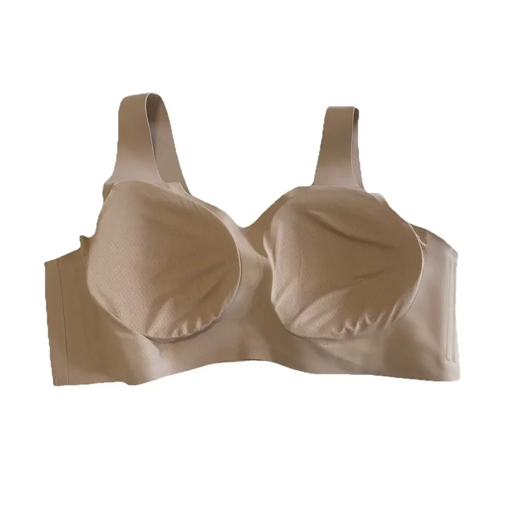 Honeylove Size 2xl Tan SoftForm Wireless Bra V-Neck nude beige